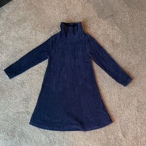 Corduroy Navy Blue Turtleneck Dress